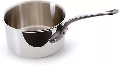 Mauviel M'Cook Ci 3.6 Qt Stainless Covered Saucepan W/Cast Iron Handle 7.8 Inch • $289.95