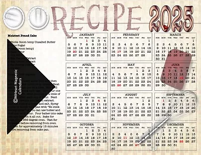 2025 - 12 Month MiHeart Magnetic Refrigerator Calendar 8.5 X11  Pound Cake • $11.40