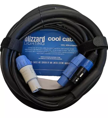 Blizzard DMX5PC-10 /COMBO 5-PIN DMX COOL CABLE+POWERCON Compatible CABLE 10 Foot • $42.95