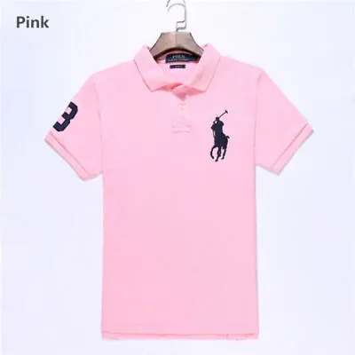 Men's Ralph Lauren Polo Shirt Cotton Short Sleeve Large Pony Polo Top Fit 2024 • £19.86