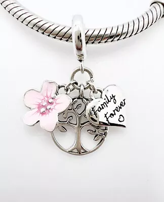 💖 Family Forever Dangle Charm Tree Of Life Daisy Genuine 925 Sterling Silver 💖 • £18.95