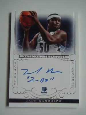 2013-14 National Treasures Zach Randolph Notable Nicknames Auto   Z-bo   05/49 • $179