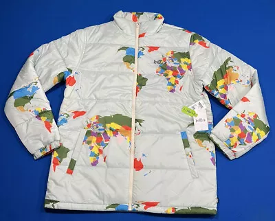 Vans X Save Our Planet Earth World Map Puffer Repreve Jacket Men’s SZ M New!! • $69.95