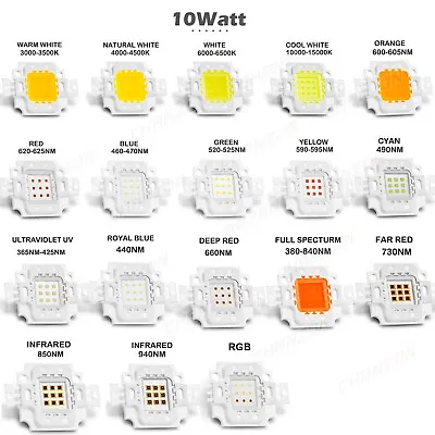 18 Colors Uv Ir Smd Led Chip Diodes 10W 20W 30W 50W 100W Emitter Bulb Components • $3.99