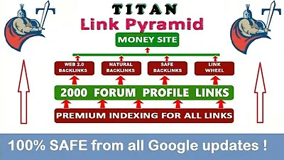 Rank On Google SAFE By Titan Pyramid HV. 1 Links  SEO Dofollow  High DA PA • $60