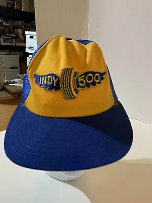 Vintage INDY 500 Hat 1980's Stitched Patch Trucker Style Snapback • $14.55