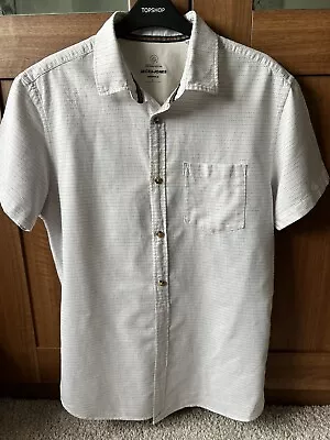 Jack And Jones Short Sleeve Cream Cotton Summer Shirt Size Large • £8.99