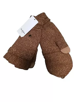 New! Men's Goodfellow Fold Over Fleece Lined Mitten Glove One Size Brown • $7