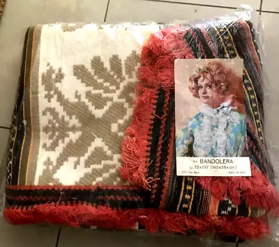 VINTAGE RETRO 1970's BANDOLERA DOUBLE BEDSPREAD THROW RUG NEW IN PACKAGING SPAIN • $30