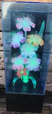 Vintage 1988 Fibre Optic Flower Box Lamp With Musical Box Color Changing • $47.40