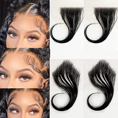 4Pcs Lace Curly Baby Hair Edge Stripes Real Human Hair Curly Baby Hair For Women • $11.95