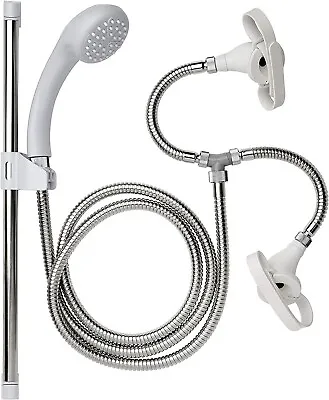 Push Fit On Taps Shower Head Kit Long Hose Removable Attachment Spray Bathroom • £43.89