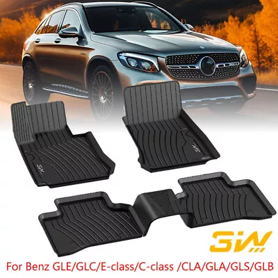 Floor Mats For Mercedes Benz 3D All Weather Molded Rubber Liner Black Non-Slip • $79.99