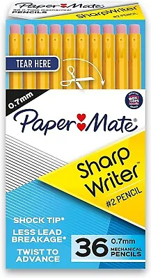 Paper Mate Mechanical Pencils SharpWriter Pencils 0.7mm HB 2 Yellow 36 Count • $14.18
