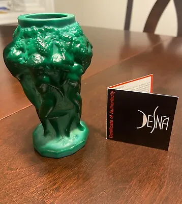 Desna Czech Malachite Dancing Nudes Art Deco Style Vase • $60