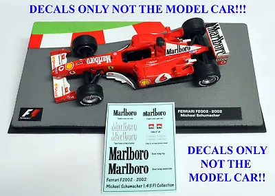 DECALS Michael Schumacher Ferrari F2002  1:43 Formula 1 Car Collection • $3.51