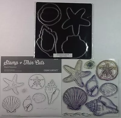 Beach Treasures Z4076 Stamp & Metal Dies Set USED CTMH  FREE SHIPPING Shells • $20