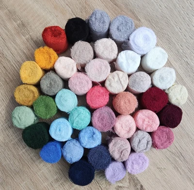 £19.99 • Buy 1m- Hand Torn Frayed Edge Chiffon Ribbon -38/ 50mm-DIY Instagram/Wedding Bouquet