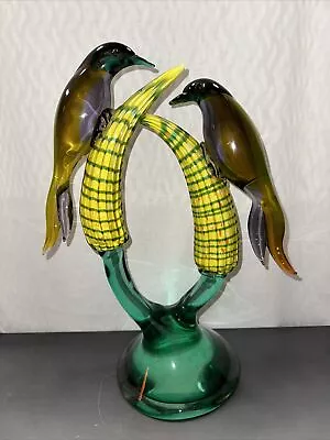 VTG Murano Art Glass Cockatoo Birds Sculpture Figurine 16'' Tall Zanetti (A17) • $37