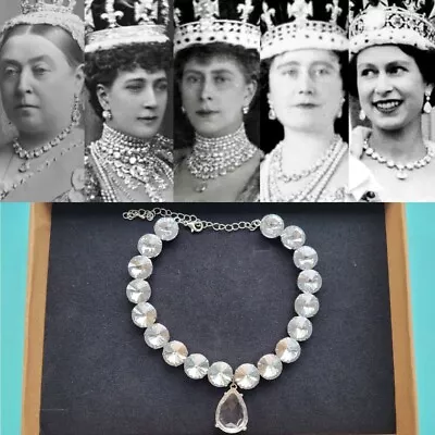Queen Victoria's Diamond Coronation Replica Necklace Queen Elizabethroyalgift • £24.99