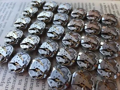 Steampunk Watch Mechanisms 20 Pcs Slava Soviet USSR Movements Parts Skeleton • $79.44