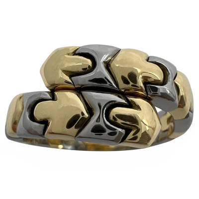 $2685.21 • Buy Bvlgari Alveare Parentesi Rare Vintage 18k Yellow & White Gold Spring Snake Ring