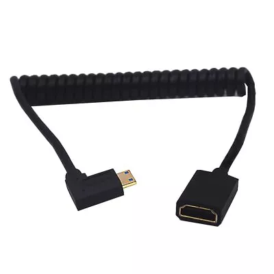 4ft HDMI 8K Extender Coiled Cable 90 Degree Left Angle Mini HDMI 8K Male To ... • $30.27