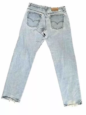 Vintage LEVIS 555 15 Long Jeans 32x34 Guys Fit Straight Leg Distressed USA • $115