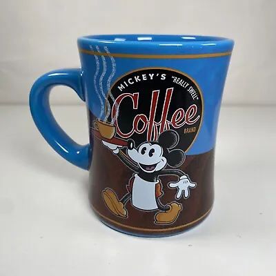 Disney Parks Mickey's  Really Swell  Coffee Brand Blue Coffee Mug Mickey Mouse  • $17.95