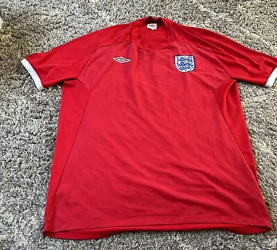 £13.99 • Buy England Away Red Football Shirt 2010/2012 48  XXLarge South Africa Umbro VINTAGE