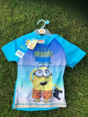 £9.99 • Buy Despicable Me Boys Swimming Top UV Sun Protect 50+ Surf Beach Holiday Swim 12 Yr