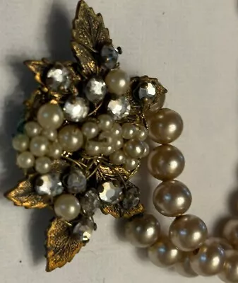 Vintage Necklace Repair Rhinestone Seed Bead Pearl Necklace Findings Metal Leaf • $9.99