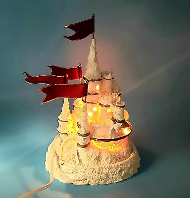 Trendmasters 1997 Christmas Magic Light-Up Snow Castle Red Flags Works • $58.99