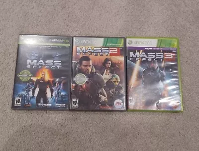 Mass Effect Trilogy Xbox 360 LOT Mass Effect 1 2 & 3  • $15