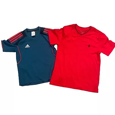 $28 • Buy 2 X Boys Clothes T Shirts Tops Clothing Bundle Size 8 Polo Ralph Lauren Adidas