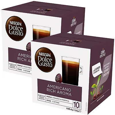 2 X NESCAFE Dolce Gusto Cafe Americano Rich Aroma Coffee Pods 16 Capsules NEW AU • $24.99