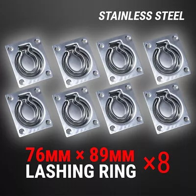 8 Pcs Lashing Ring Stainless Steel Recessed Tie Down Point Anchor Trailer UTE • $80.96