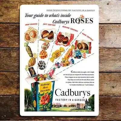 Cadbury's Roses Chocolates Your Guide Metal Sign • £5.99