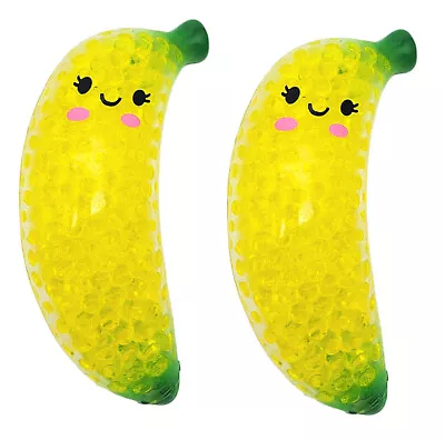 Yellow Squeezy Bead Bananas 2 Pack. (5.25 ) Durable Sticky Rubber Liquid Beads • $8.99