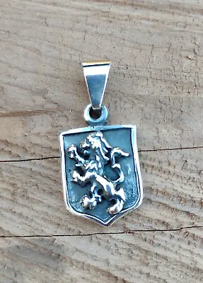 Men's Sterling Silver Lion Shield Pendant CA Biker Jewelry  • $50