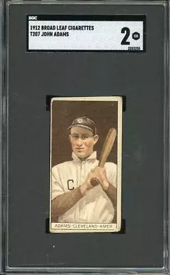 1912 T207 - Broadleaf Back - Adams - Cleveland Naps - SGC 2 - Tough • $325