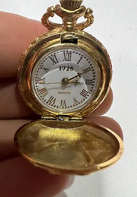 1928 Brand Quartz Gold Tone Pocket Watch Not Working Small Quartz Pendant • $30