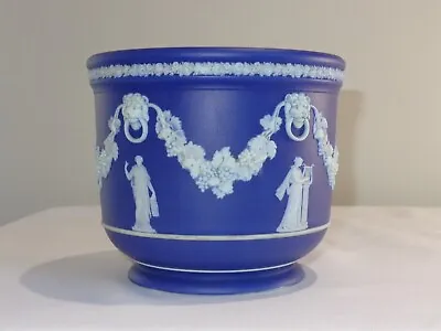 Antique Wedgwood Cobalt Blue Jasperware Cache Pot / Planter • $149.99