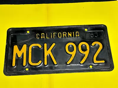 VTG. California Black 1963 License Plate “MCK 992” • $39.95