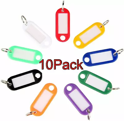 10-100pcs Plastic Key Tags Luggage ID Card Name Label Keychain Metal Keyring • $5.99