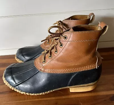 Eddie Bauer Vintage Black/Brown Duck Boots Womens Size 10 • $28.50