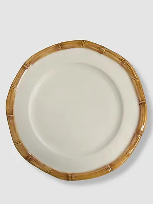 $59 Les Ottomans Ivory Bamboo Handmade Ceramic Salad Plate • $19.58