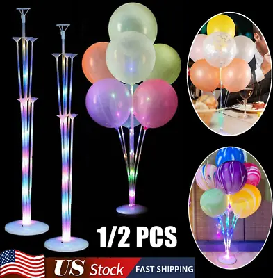 $6.49 • Buy Balloon Arch Set Column Stand Base Frame Kit Birthday Wedding Party Decor Light