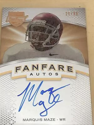 Marquis Maze 2012 Press Pass FanFare #/99Auto Autograph Rookie RC Alabama Tide • $4.99