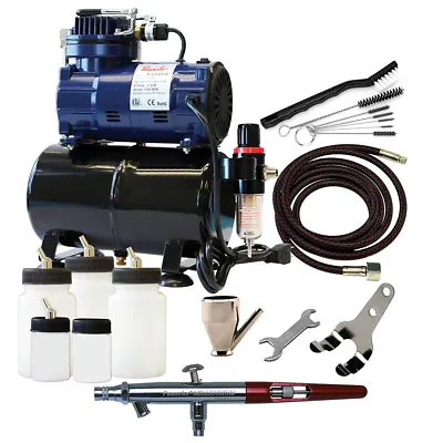 MIL-300R Paasche Airbrush System W/MIL-1AS Compressor Bottles & Cleaning Kit • $259